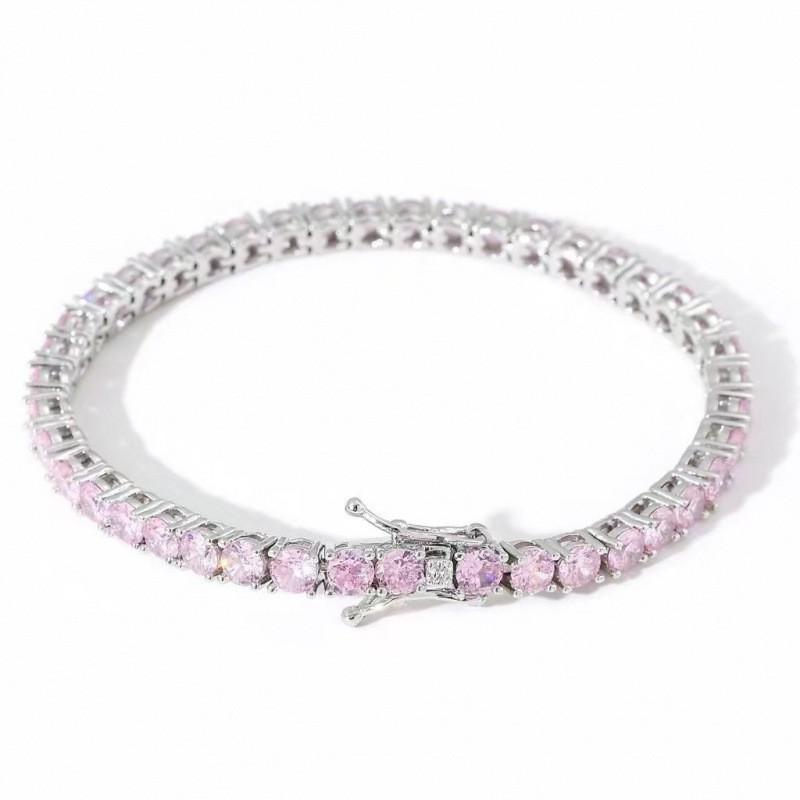 Elegant Micro-Set Zircon Tennis Bracelet Women Men Minimalist Geometric Design In Gold Tone