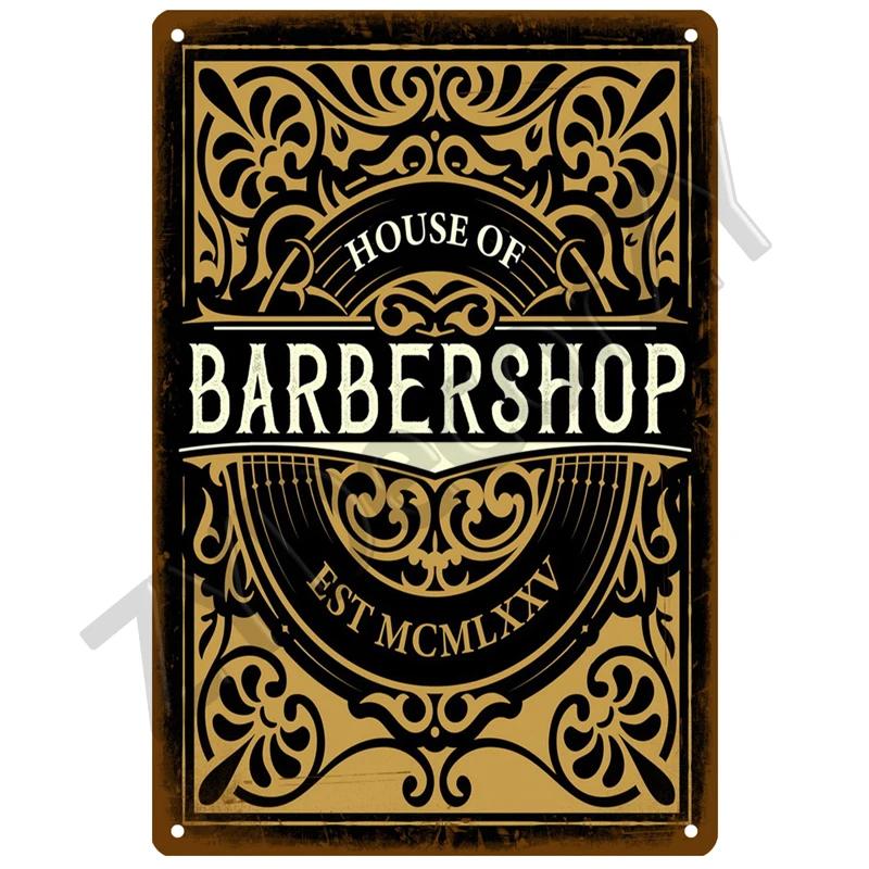 Vintage BARBER SHOP Metal Sign Poster Cafe Bar Pub Tin Sign Plaque Retro Haircut and Shave Beard Iron Plates Printing Home Decor