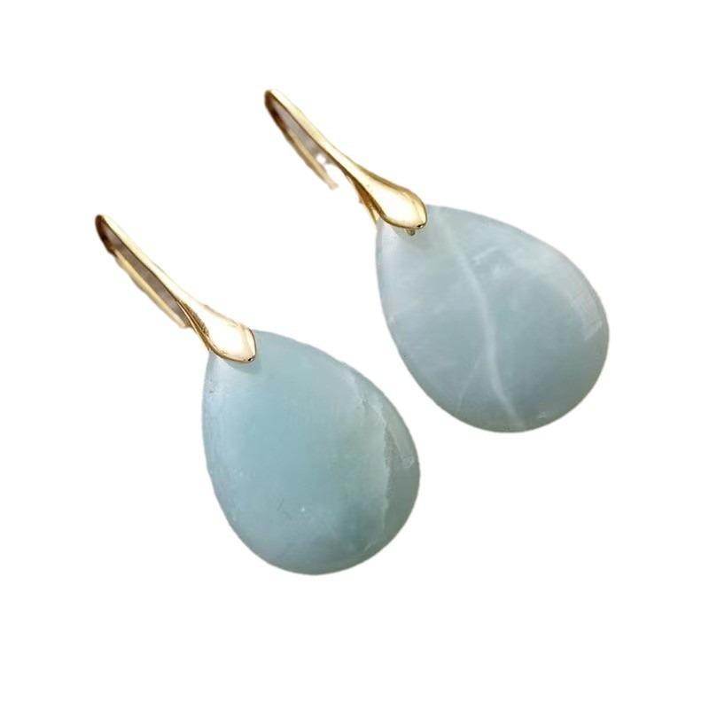 Natural Stone Pink Crystal Drop Earrings Fashion Jewelry For Women