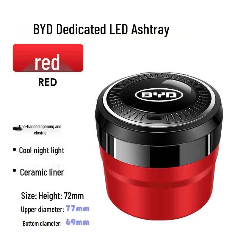 Stylish Car Ashtray for BYD Models: Song Pro, Qin Plus, Tang DMI, Seagull, Han EV, Yuan, Dolphin, Seal