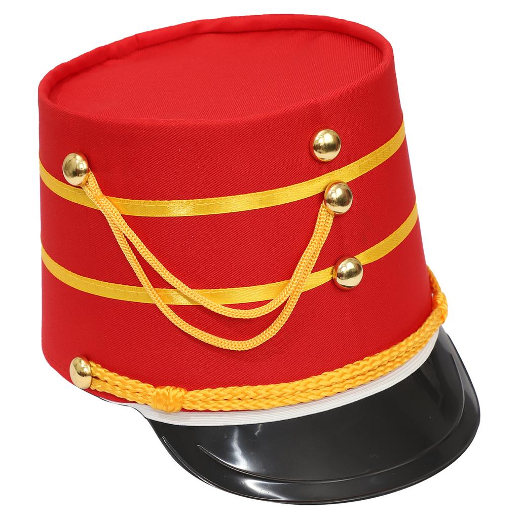Drum Corps Bugle Corps Costume Hat Military Uniform Flag Raiser Accessory for Stage Performance