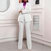 Costum european și american cu perle, slim fit, elastic - Set din două piese, cu mânecă lungă