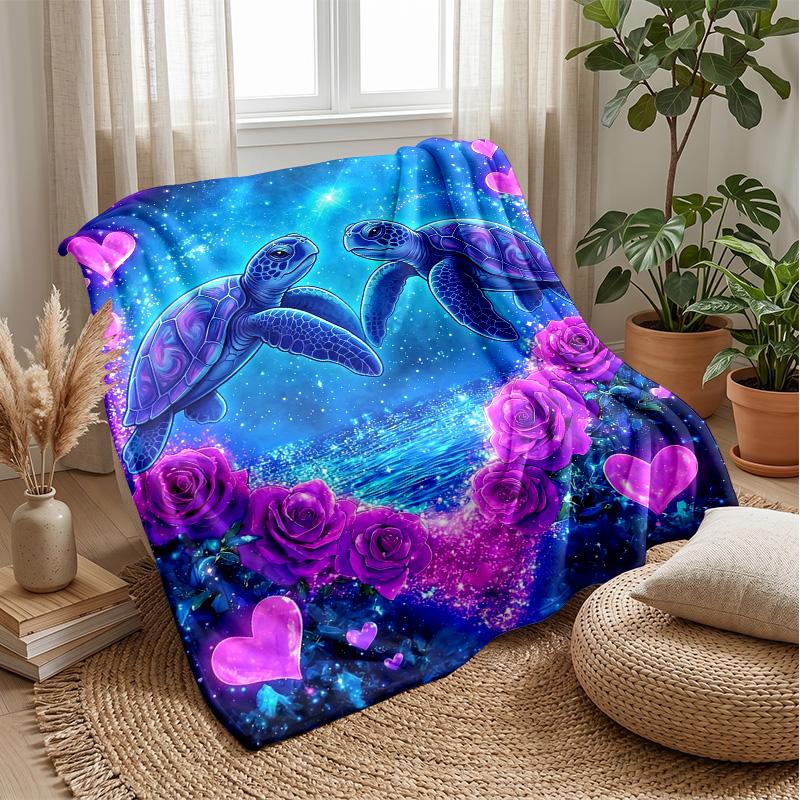 Ocean Love Romance Theme blanket Lightweight Warm Flannel Blanket Decorative Throw Blanket for Home Decoration