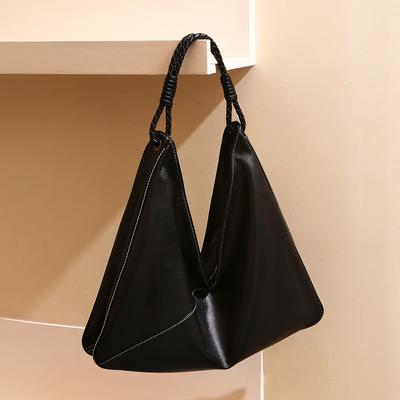 Nischen-First-Layer-Rindsleder-Tragetasche, einfache und hochwertige Pendler-Achseltasche, Damenhandtasche aus echtem Leder, tragbare Umhängetasche.