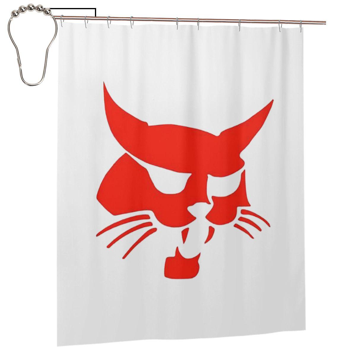 

Bobcat Logo Shower Curtain Bathroom Polyester Waterproof Bath Curtains With Hooks W60H190(CM)-1 Pcs
