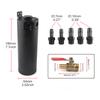 Universal  Aluminum Baffled 2-port New Long Oil Catch Can Tank with Breather Filter Engine Mini Oil Separator