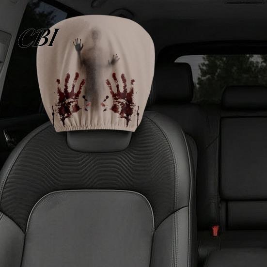 Einfach zu installierendes Autozubehör Universale Abdeckung, Horror-Kopfstützenbezüge, Atmungsaktive Passform Innenausstattung Elastisches Styling für Limousine, LKW,