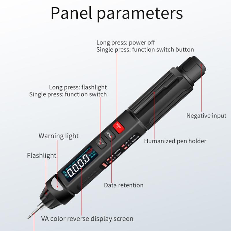 Voltage Testers Non-Contact Electrical Tester Phase Sequence Meter Electric Compact Pen with NCV LED Flashlight