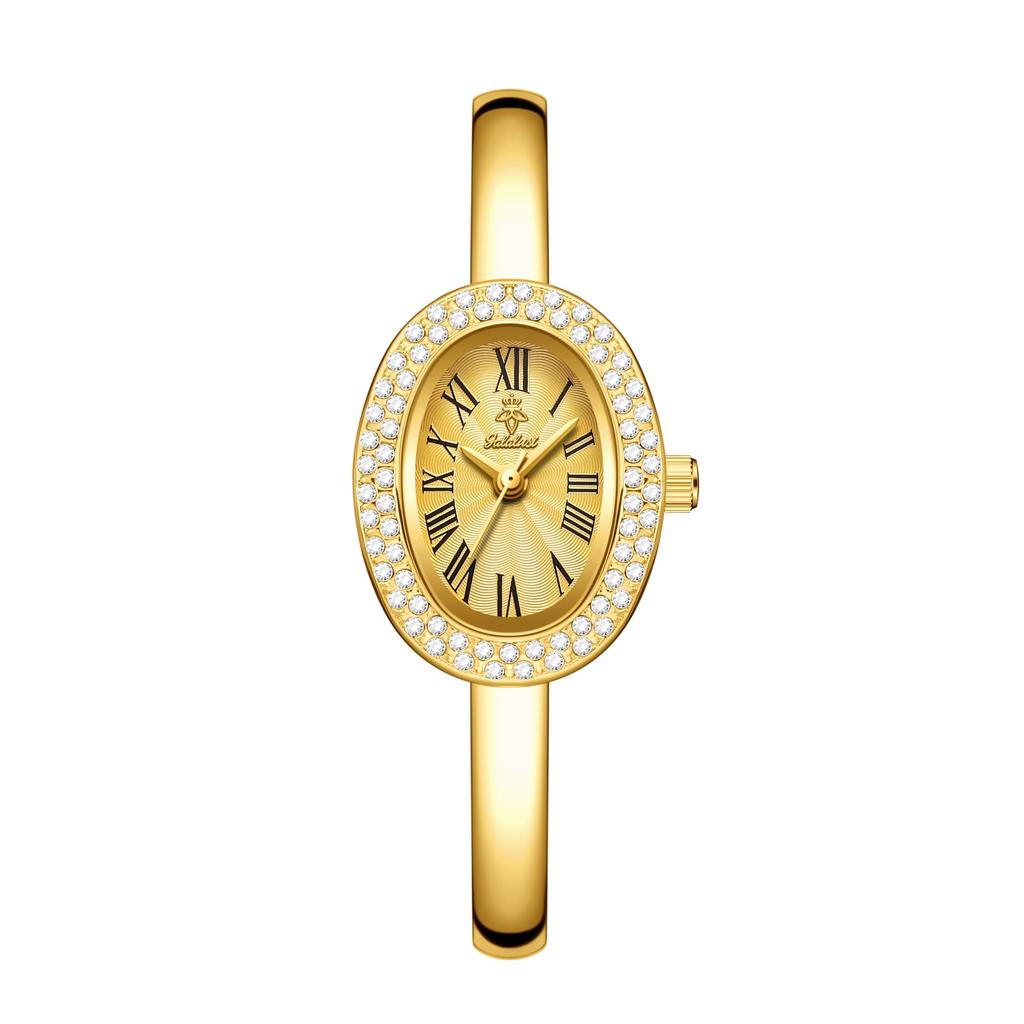 YaLaLuSi Stylish Women's Bracelet Watch: A Simple Elegant Water-Resistant Quartz Timepiece Reloj Mujer Watch for Ladies