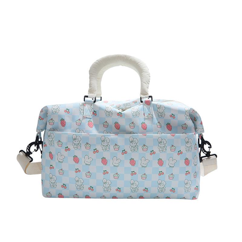 Cute cartoon travel bag commuter large capacity shoulder fashion messenger bag waterproof hanging rod fitness bag