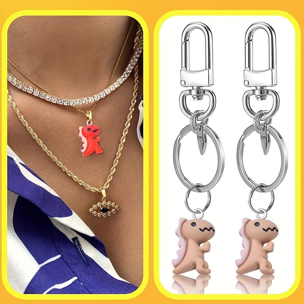 5/10/20pcs Random Mixed Fun Creative Dinosaur Pendant Pendant Resin Bracelet Necklace Earrings Keychain