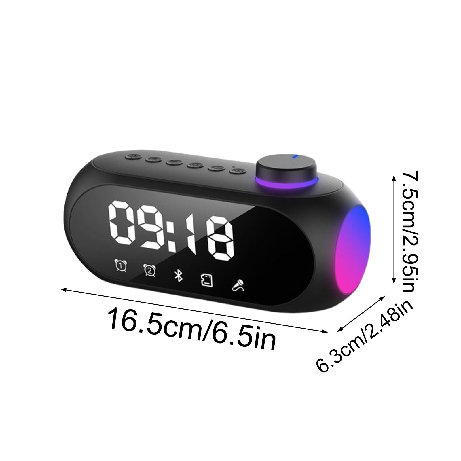 Alarm Clock Speaker Smart Wireless Digital Alarm Audio Smart Clock S18 night light speaker mini clock with subwoofer FM radio