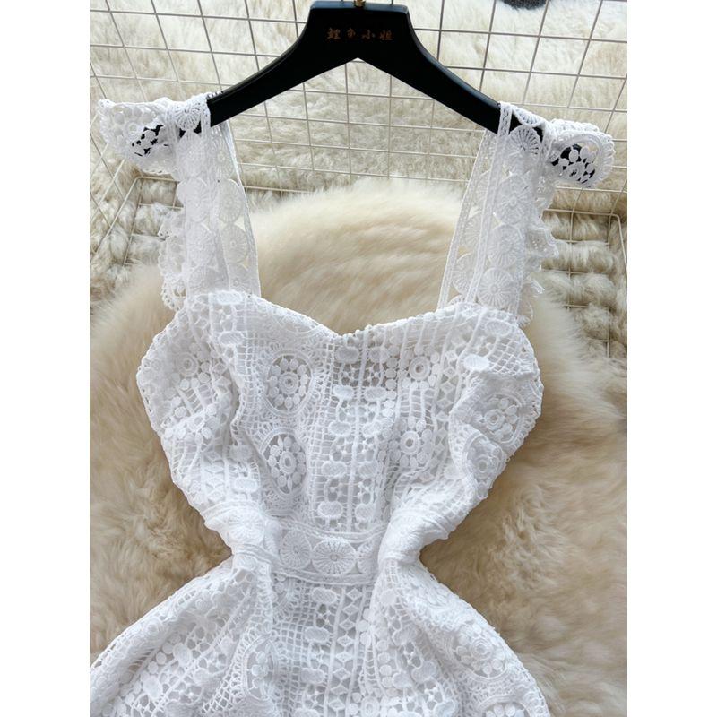 Socialite Style Women's Summer Lace Crocheted Sling Dress