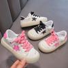 Girls Shoes Autumn New Star Korean Version Casual Board Shoes Little Girl Leather Soft Sole Low-top Spo