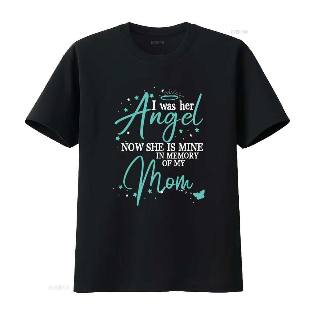 War Ihr Engel Jetzt Ist Sie Mein Erinnerung An Meine Mutter Im Himmel T-Shirt vintage gewaschen Unisex Designerkleidung Lässig Leicht