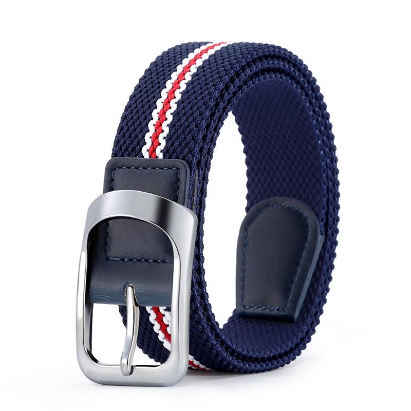 Curele pentru bărbați, multicolore, respirabile, țesute, elastice, din pânză, cu cataramă cu pin - Stil casual