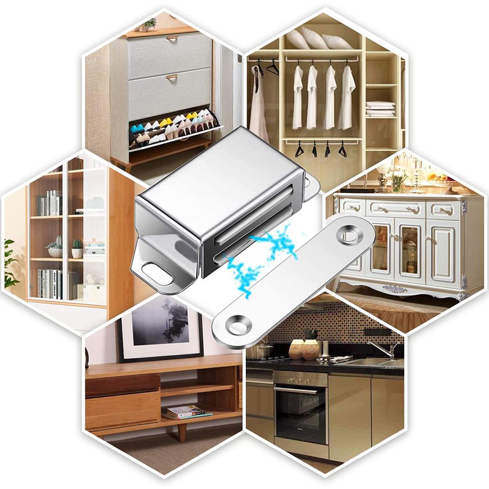 Magnetic Cabinet Catches Magnet Door Stops Stainless Steel Strong Door Cabinet Cupboard Closer Furniture Hardware