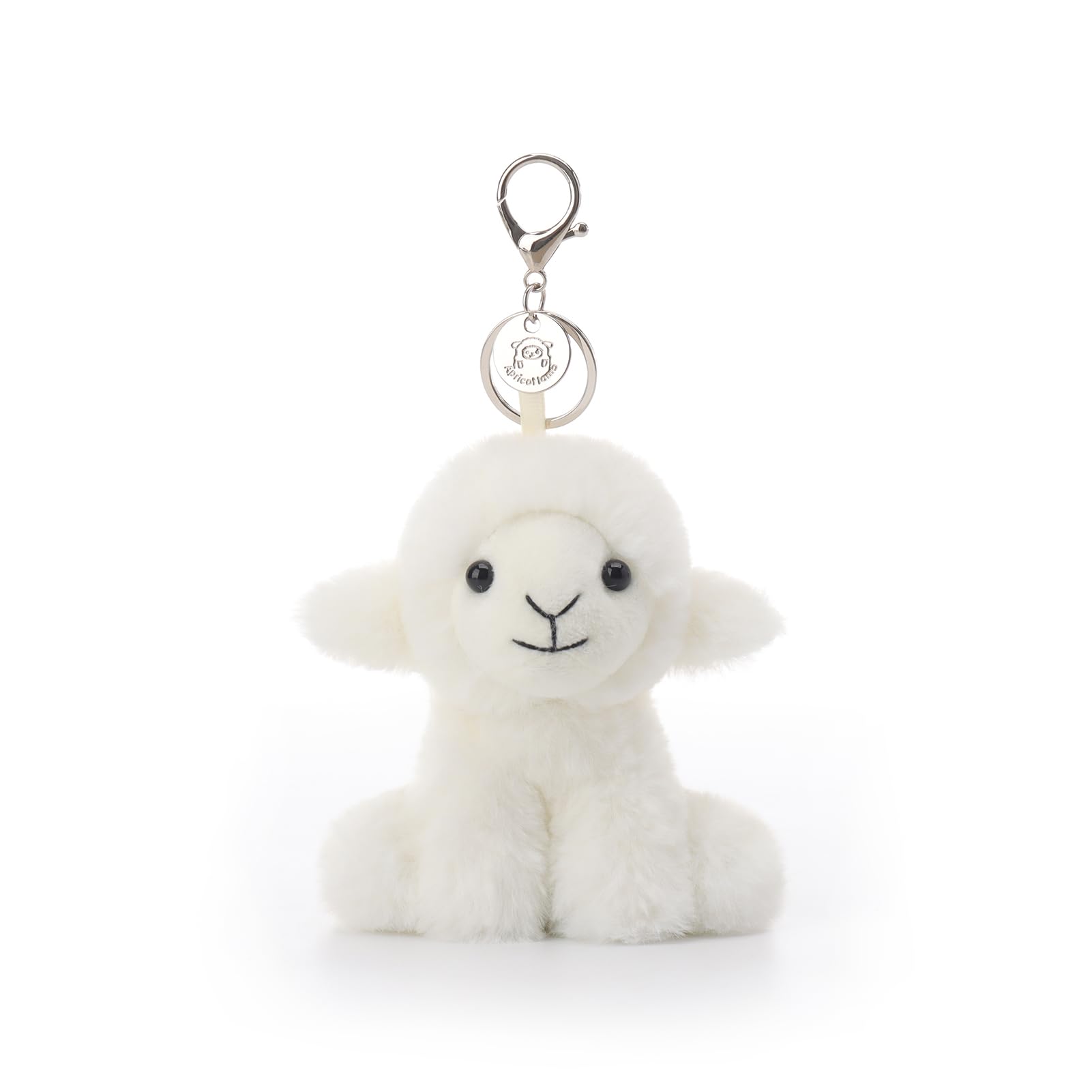 

Apricot Lamb Cream Lamb Cute Soft Keychain Plush Toy, Perfect for Boys and Girls, Fits Kids Backpacks and Purses, 12cm