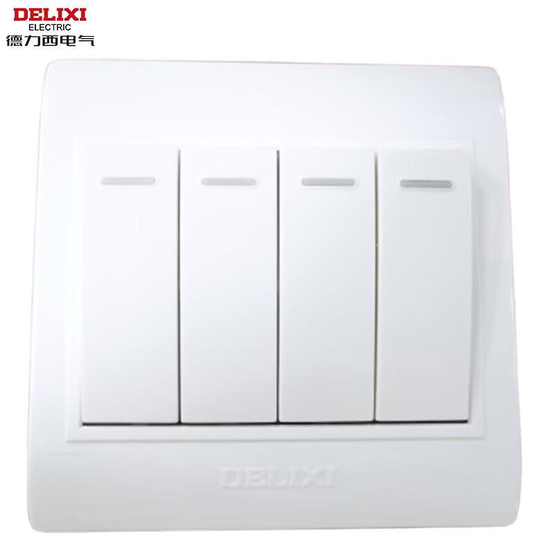 Delixi Electric 86 Type Four-Gang Single Control Switch