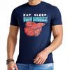 Relaxed Fit Unisex Oneck Tshirt Cotton Eat Sleep Blow Bubbles Fish Art Design Anime Man Top Tees Summer Cotton Teeshirt Unisex