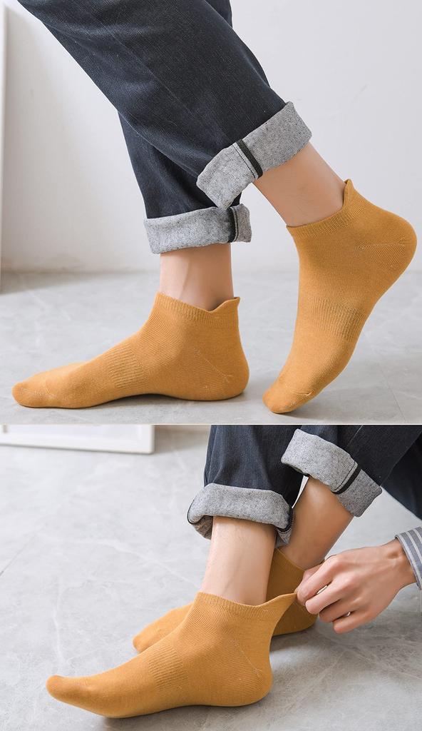 10 Pair Set Socks Ankle Spring Autumn Socks Short Ankle Socks Sneaker Socks Sports Cotton Socks Breathable [DsHome] Men's 24-28cm