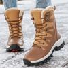 Women's High-top Snow Boots Anti-slip Men's Outdoor Hiking Walking Shoes Plush Warm Winter Cotton Shoes