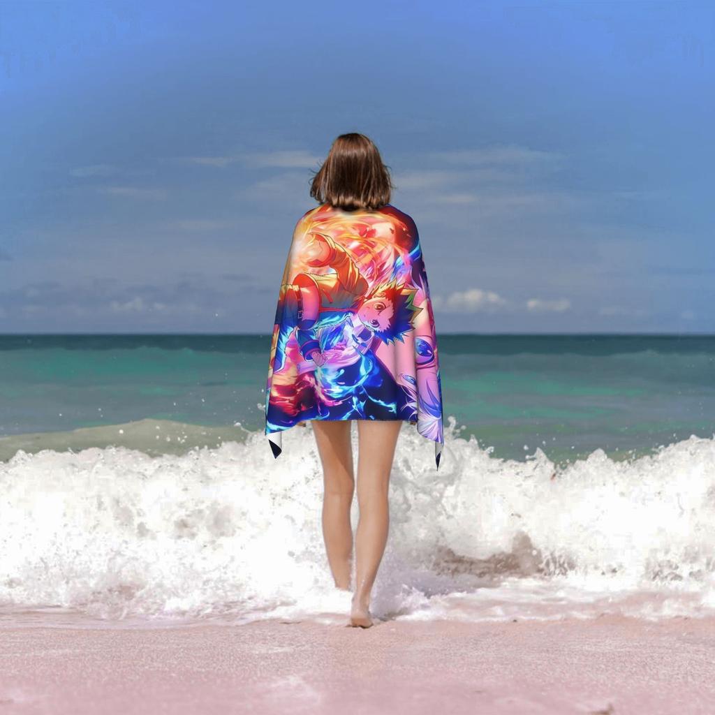 Dynamic Anime Duo Bath Towel - Soft, Super Absorbent & Vibrant Design for Everyday Use & Perfect Gift for Anime Fans