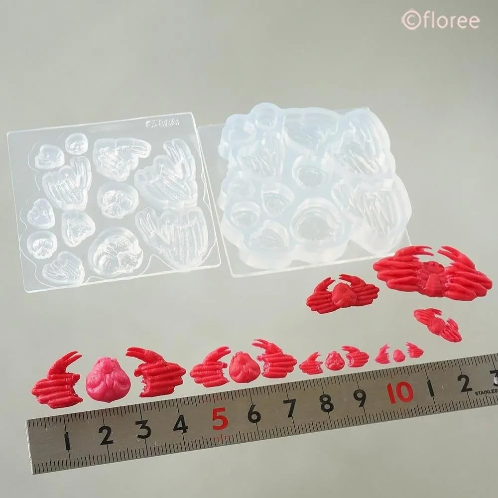 Kamejima Shoten Soft Osechi Crab 4 for Hobby Mold, Series, Double-Sided Shape, Sizes, Clay, Tool, C-888