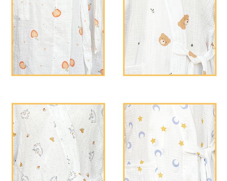 Summer Cotton Gauze Bathrobe and Skirt Pajamas