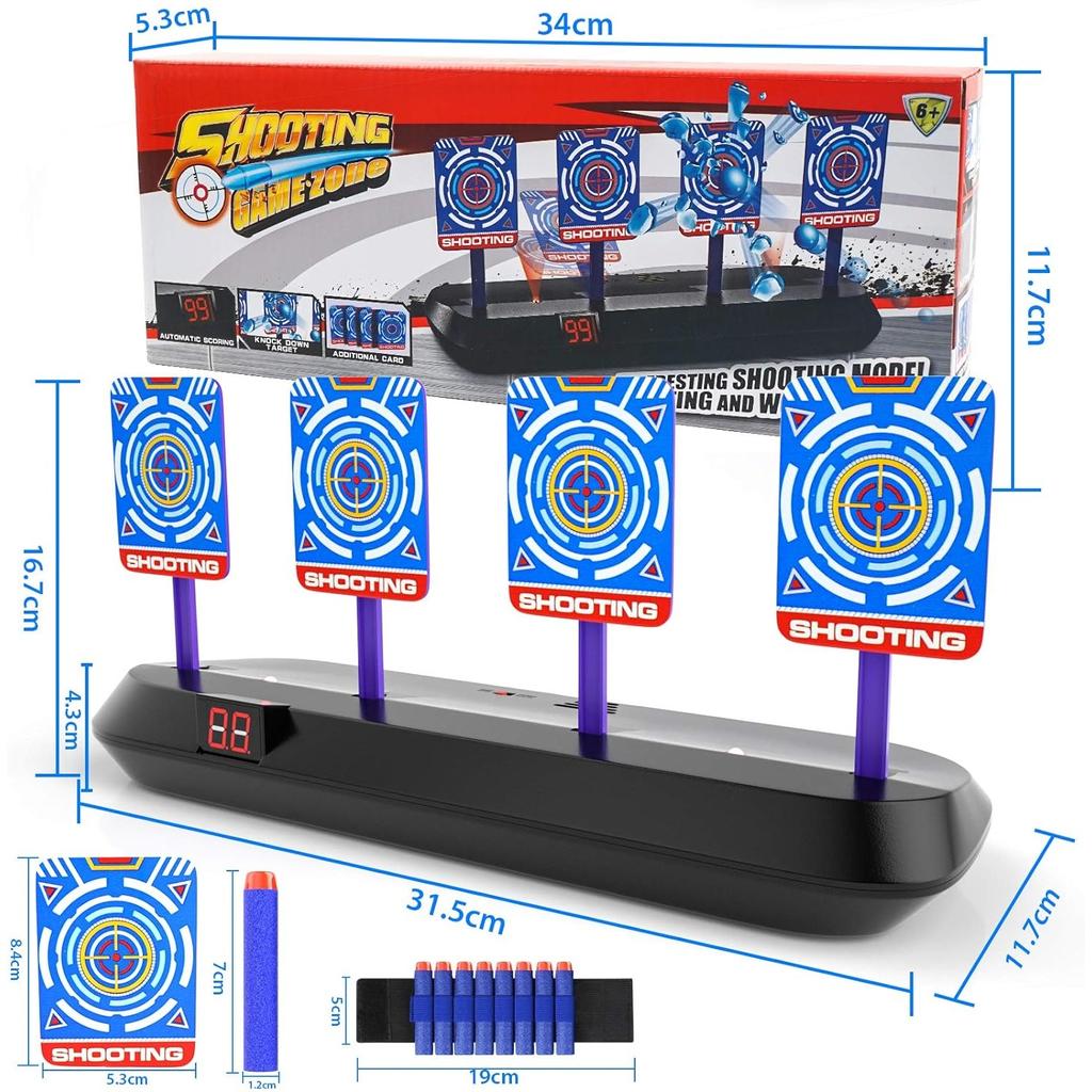 Electronic Digital Target for Nerf Guns Auto Reset Intelligent Light Sound Effect Target for Nerf N-Strike Elite/Mega/Rival Series