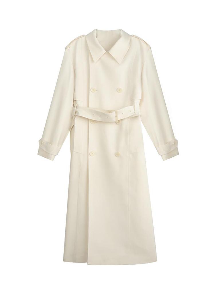 Lu Si Eleganter Midilanger Trenchcoat für Damen - Britischer Lazy-Stil, Perfekt für Frühling und Herbst
