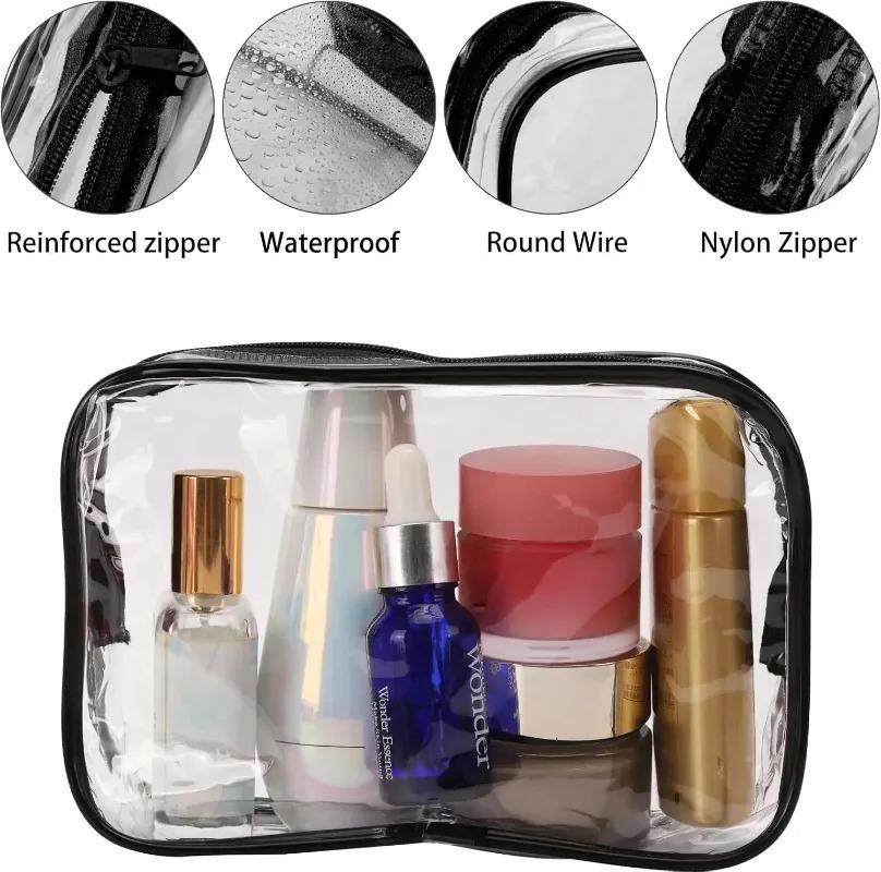 1PC Dust Proof Clear Cosmetic Bag Waterproof Travel Toiletry Organizer with Zipper Large Capacity Pouch
