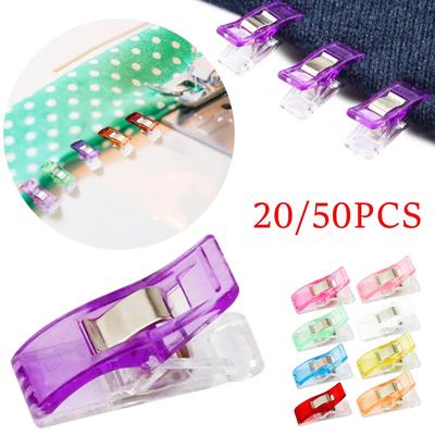 10/20/50PCS  Sewing Clips Multipurpose Plastic Clips Fabric Clamps Quilting Sewing Craft Clamps Assorted Colors Binding Clips Paper