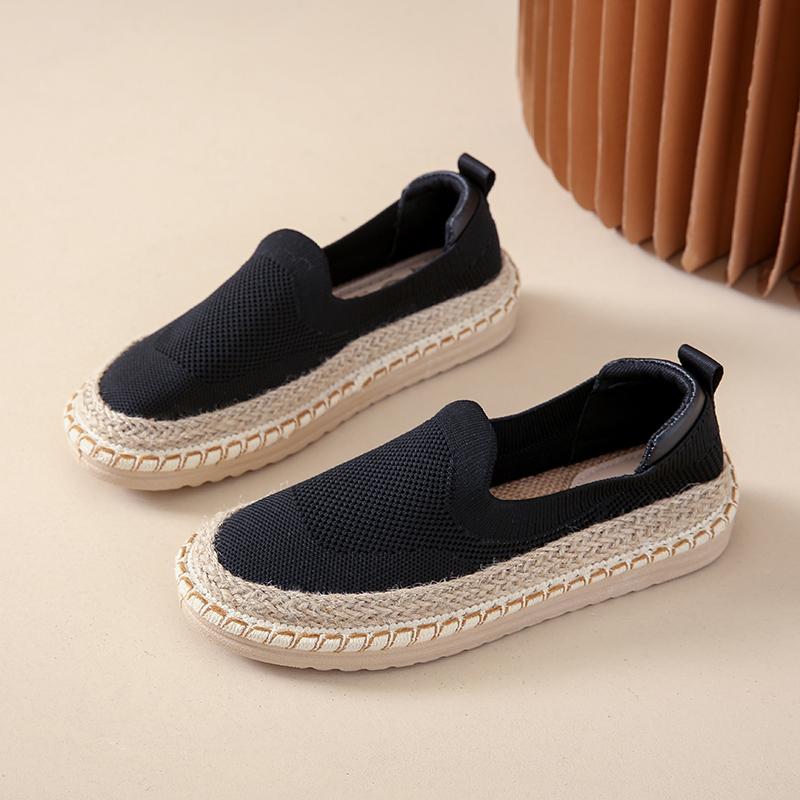 CRLAYDK Classic Loafers for Women Slip On Espadrilles Knit Dressy Casual Lightweight Shoes Ladies Walking Travel Soft Flats