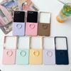 Hot Skin Feel Glass Case for Samsung Galaxy Z Flip 7 FE Fold business Fashion Ring Hinge Protective Cover for Flip5 Flip6 Cases