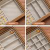 Walnut Wood Jewelry Organizer Box Moisture Proof Jewellery Holder Accessory Storage Container with Multiple Compartments