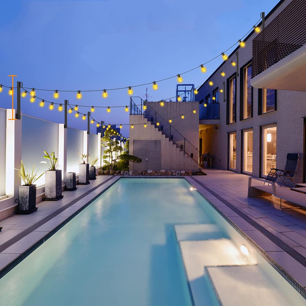 Lamp Column Bracket String Lights 4-Pack Adjustable Assembly Easy To Install Excellent Use No Height Limitation