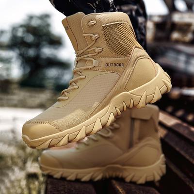 Winter High-top Motorcycle Boots Men's Warm Tactical Boots Wear-resistant Outdoor Trekking Sneakers Non-slip
