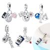 Plated 925 Silver Air Travel Charms Fit 925 Charms Bracelet Beads Jewelry Gifts for Women
