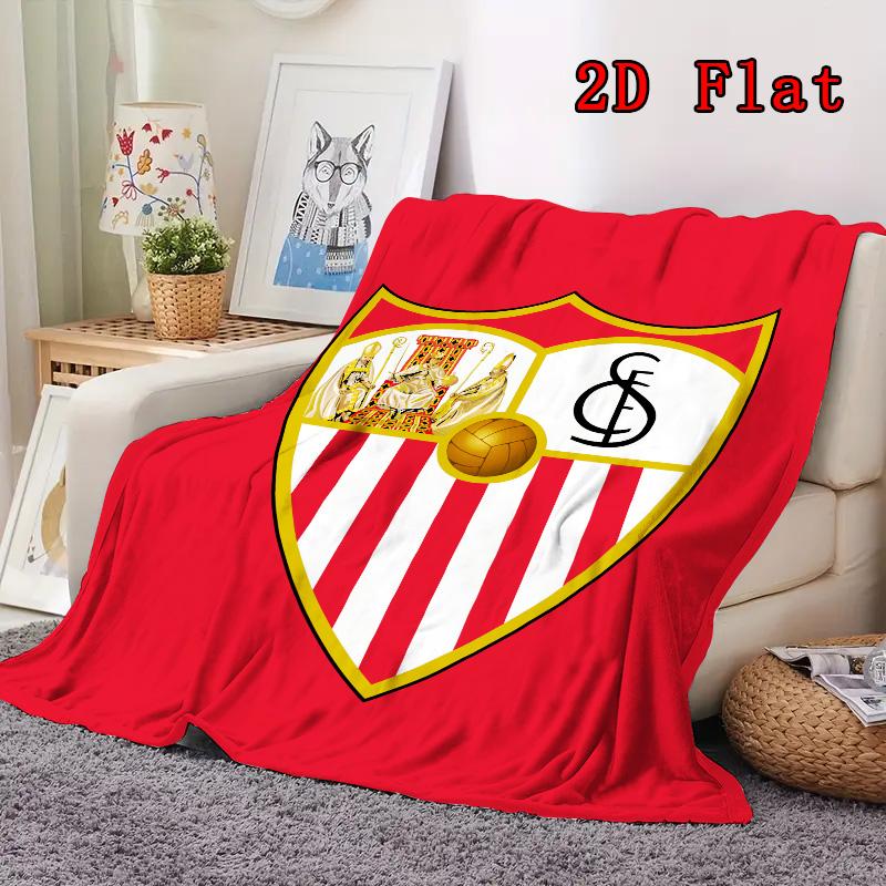 Sevilla FC Pattern Flannel Blanket High Quality All Seasons Warmth and Comfort Perfect for Christmas Gifts.