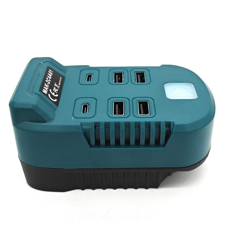 Portable Home Inverter Adapter for Makita 18V Lithium Batteries Power Bank Supports Type-C Input and Output for Outdoor Camping
