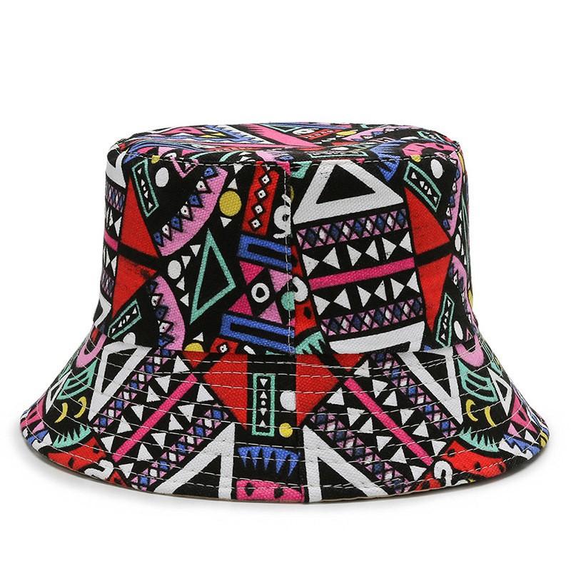 

Floral Fisherman Printing Hat Outdoor Sun Protection Bucket Hat Gift Fashion чорний