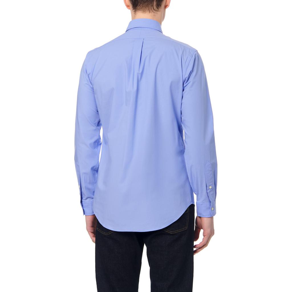 Polo Ralph Lauren Solid Color Animal Embroidery Polo Collar Single-Breasted Long Sleeve Shirt Men Shirts Blue 710869079-001