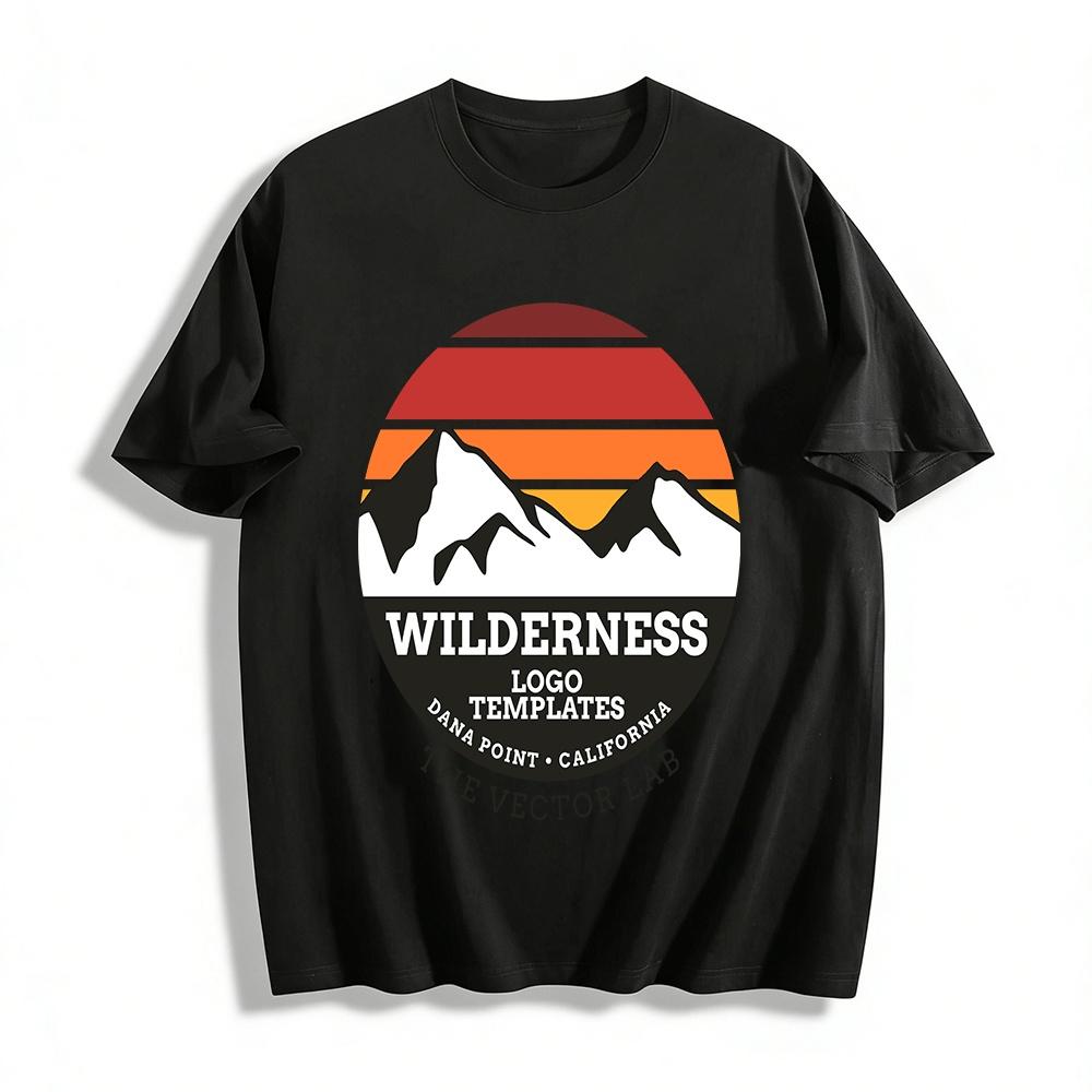 California Wilderness Sunset Print Casual Outdoor Retro T-Shirt Pure cotton T-shirt XXS