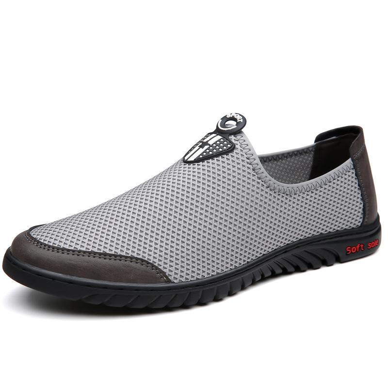 

Summer new men s fly-woven casual shoes mesh breathable manual online soft sole soft surface daily single shoes dad shoes 38