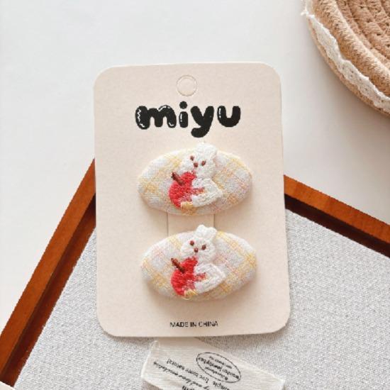 Autumn New Style Fabric Polka Dot Color Bow Bb Clip Simple and Versatile Children Do Not Hurt Their Hair Side Bye Bye Clip
