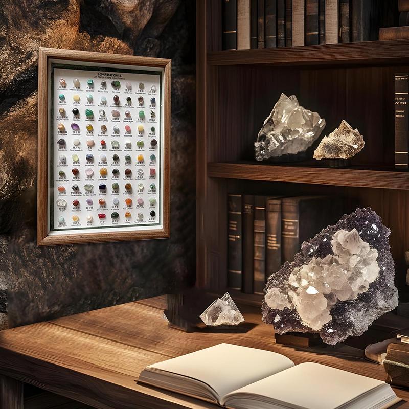 80 stuks Mineraalsteen Decoraties Modern Uniek Natuurlijke Ertsen Exemplaar 80 Patronen Voor Klaslokaal Huis Kantoor Kamer Studie Decor