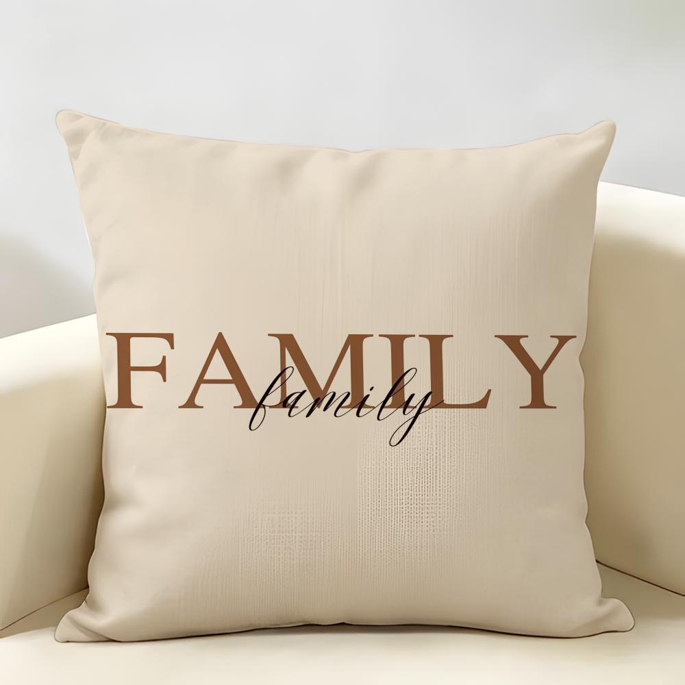 Simplicity Fashion Text Love Cushion Cover Natural Linen Organic Fabric DoubleSided Printing Room Sofa Decor Pillow Case