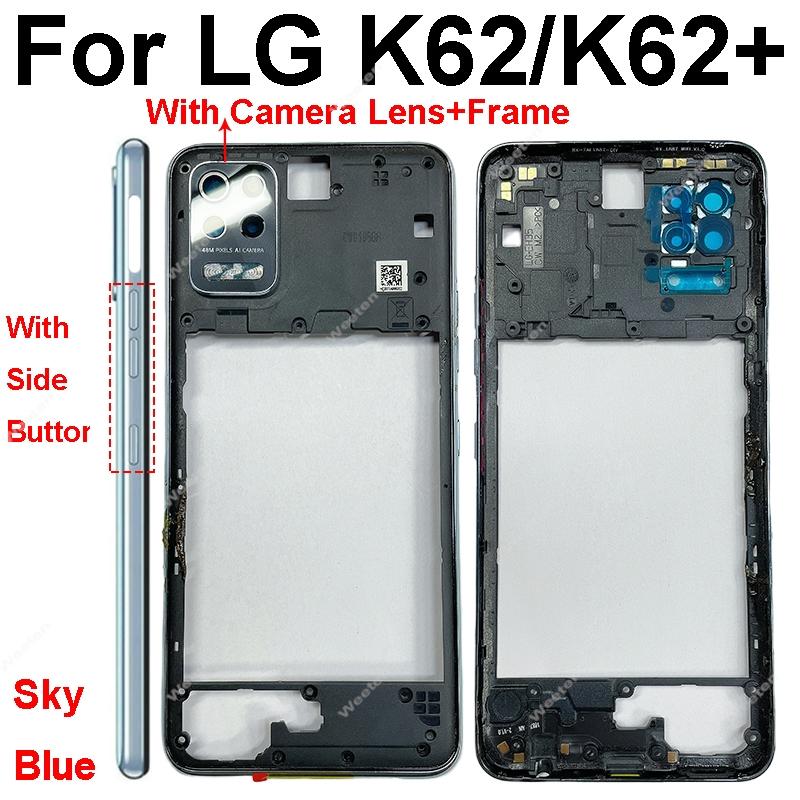 For LG K42 K52 K62 Plus Middle Frame Holder Cover Perfect Fit with Side Button Quality Phone Repair Parts Stable