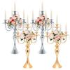 Gold European Retro Five-Head Metal Candle Holder for Weddings and Romantic Dinners
